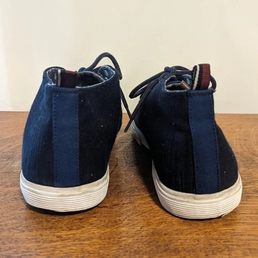Ben Sherman Bristol Chukka Denim &‎ Canvas Midtop Sneakers Blue Two Tone 11.5